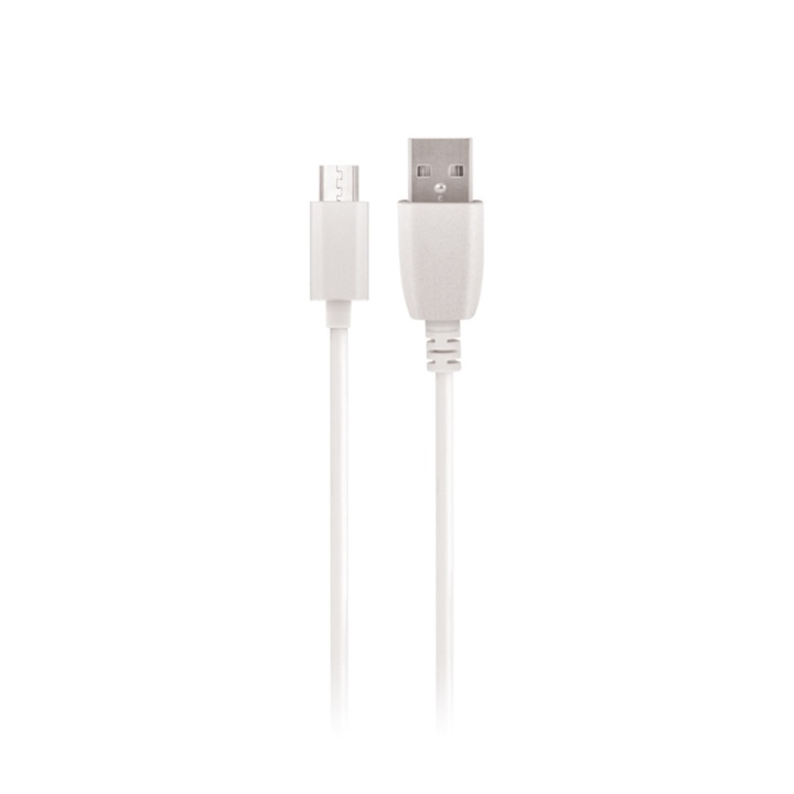 Setty USB-kabel med micro-USB, 3 m, 2A, Vit i gruppen SMARTPHONE & SURFPLATTOR / Laddare & Kablar / Kablar / Kablar microUSB hos TP E-commerce Nordic AB (38-79031)