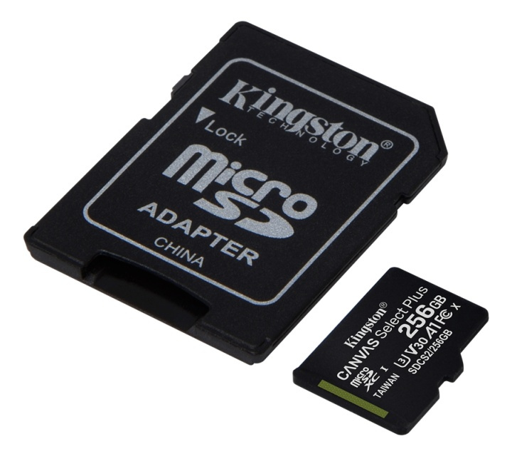 Kingston 256GB micSDXC Canvas Select Plus 100R A1 C10 Card + ADP i gruppen HEMELEKTRONIK / Lagringsmedia / Minneskort / Micro SD/HC/XC hos TP E-commerce Nordic AB (38-79237)