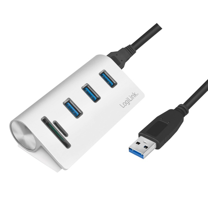 LogiLink USB3.0 3-port hub + minneskortsläsare i gruppen DATORER & KRINGUTRUSTNING / Datortillbehör / USB-hubbar hos TP E-commerce Nordic AB (38-79408)