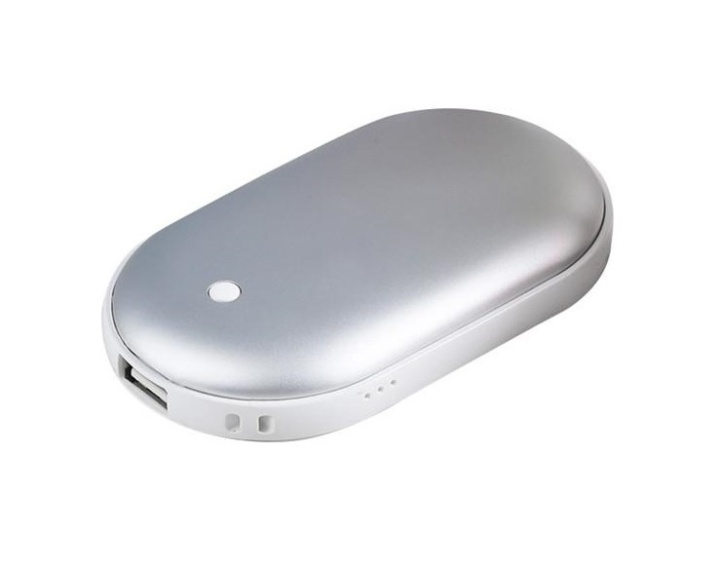 Powerbank och handvärmare i ett, 5000mAh - Silver i gruppen SPORT, FRITID & HOBBY / Roliga prylar / Smarta saker hos TP E-commerce Nordic AB (38-80129)