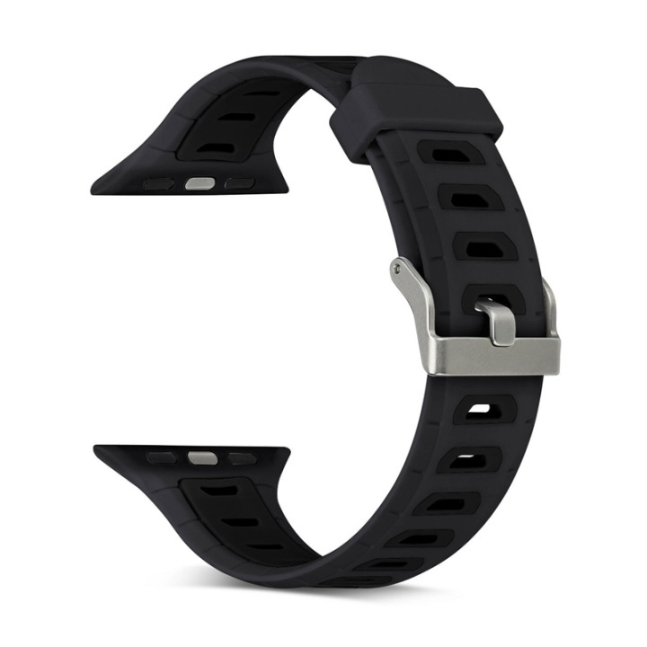 Silikon Klockarmband kompatibelt med Apple Watch, 38mm, Svart i gruppen SMARTPHONE & SURFPLATTOR / Träning, hem & fritid / Apple Watch & tillbehör / Tillbehör hos TP E-commerce Nordic AB (38-80871)