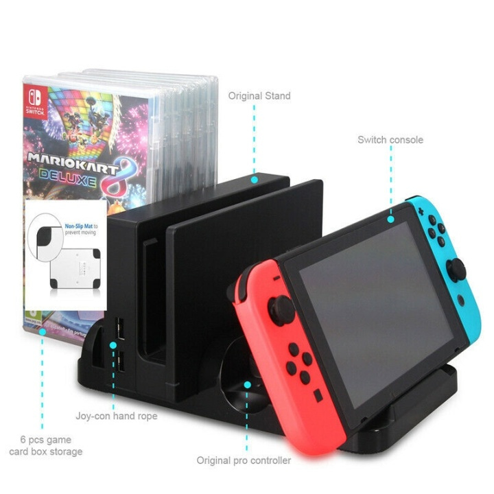 Multifunktionell laddningsstativ till Switch i gruppen HEMELEKTRONIK / Spelkonsoler & Tillbehör / Nintendo Switch / Tillbehör hos TP E-commerce Nordic AB (38-81216)