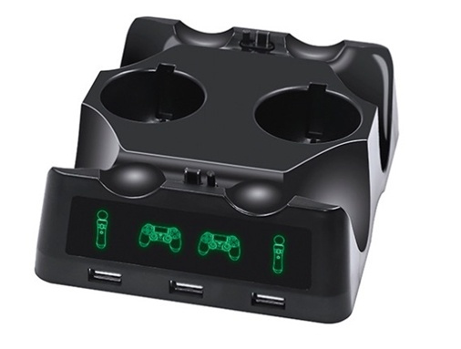 Laddningsstation till PS4 DualShock-kontroller och PS move kontroll i gruppen HEMELEKTRONIK / Spelkonsoler & Tillbehör / Sony PlayStation 4 / Tillbehör hos TP E-commerce Nordic AB (38-81275)