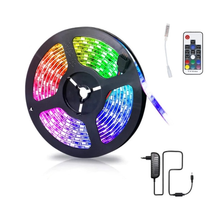 3528 RGB LED-strip med fjärrkontroll, 5m i gruppen HEMELEKTRONIK / Belysning / LED-slingor hos TP E-commerce Nordic AB (38-81511)