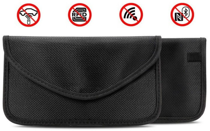 Svart väska med RFID-skydd för kort, telefon, bilnycklar, m.m. i gruppen SPORT, FRITID & HOBBY / Roliga prylar / Smarta saker hos TP E-commerce Nordic AB (38-81527)
