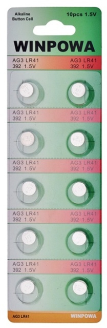 10-pack AG3/LR41/392 Knappcell batteri i gruppen HEMELEKTRONIK / Batterier & Laddare / Batterier / Knappcell hos TP E-commerce Nordic AB (38-81563)