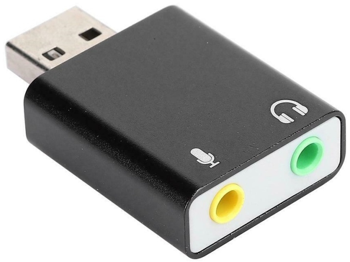 USB 2.0 Ljudkort adapter 7.1, Svart i gruppen DATORER & KRINGUTRUSTNING / Datortillbehör / Externa ljudkort hos TP E-commerce Nordic AB (38-81576)