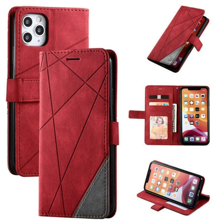 Mobilväska med 3st kortfack till iPhone 12 Mini, Röd i gruppen SMARTPHONE & SURFPLATTOR / Mobilskydd / Apple / iPhone 12 Mini / Fodral hos TP E-commerce Nordic AB (38-81824)
