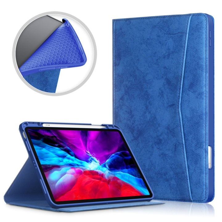 Fodral med ficka till iPad Air 4(2020), Blå i gruppen SMARTPHONE & SURFPLATTOR / Surfplattor skydd / Apple iPad hos TP E-commerce Nordic AB (38-81961)
