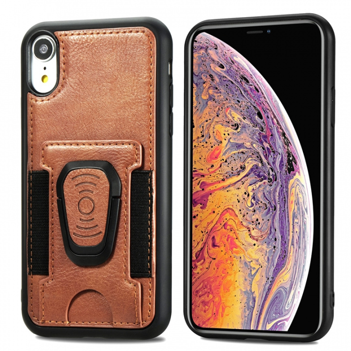 Mobilskal med ringhållare till iPhone 12 mini, Brun i gruppen SMARTPHONE & SURFPLATTOR / Mobilskydd / Apple / iPhone 12 Mini / Skal hos TP E-commerce Nordic AB (38-81981)