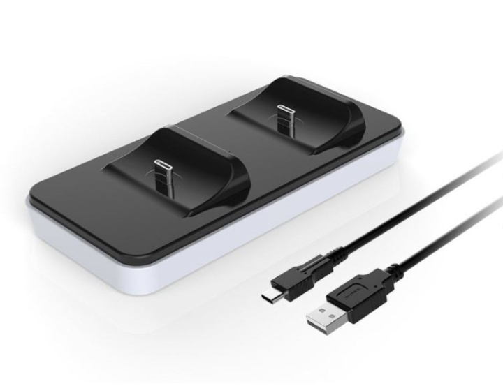 Dobe Dubbel Laddstation till 2st PS5 DualSense Kontroller i gruppen HEMELEKTRONIK / Spelkonsoler & Tillbehör / Sony PlayStation 5 / Tillbehör hos TP E-commerce Nordic AB (38-82094)