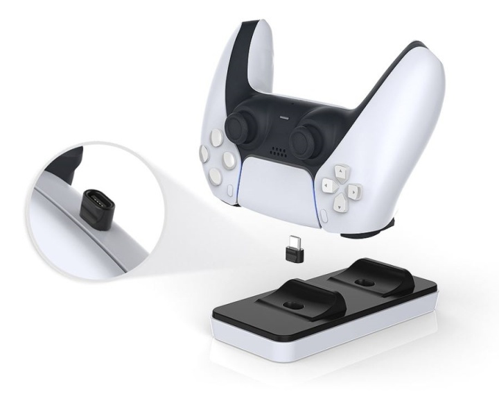 Dobe Trådlös Laddstation till PS5 DualSense kontroller i gruppen HEMELEKTRONIK / Spelkonsoler & Tillbehör / Sony PlayStation 5 / Tillbehör hos TP E-commerce Nordic AB (38-82095)
