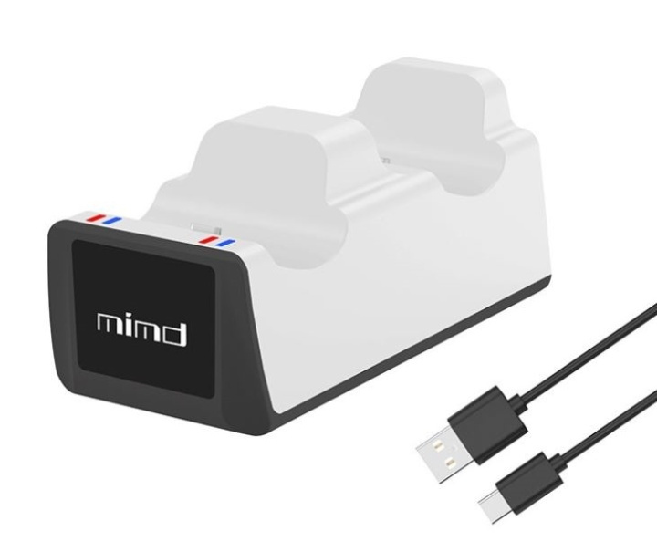 Laddstation till 2 x PS5 DualSense kontroller med LED-indikator i gruppen HEMELEKTRONIK / Spelkonsoler & Tillbehör / Sony PlayStation 5 / Tillbehör hos TP E-commerce Nordic AB (38-82101)