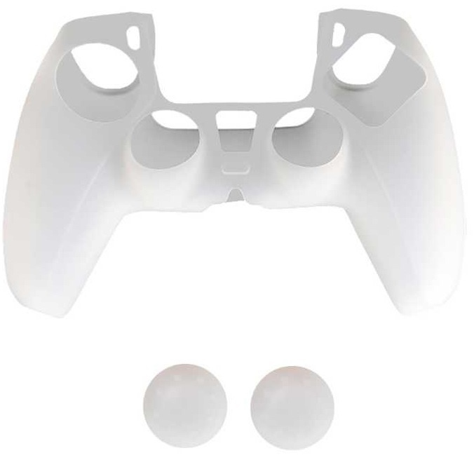 Silikongrepp och 2 x Silikonhatt till PS5 kontroll, Vit i gruppen HEMELEKTRONIK / Spelkonsoler & Tillbehör / Sony PlayStation 5 / Tillbehör hos TP E-commerce Nordic AB (38-82118)