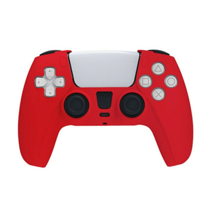 Silikongrepp för handkontroll till Playstation 5 (PS5), Röd i gruppen HEMELEKTRONIK / Spelkonsoler & Tillbehör / Sony PlayStation 5 / Tillbehör hos TP E-commerce Nordic AB (38-82122)
