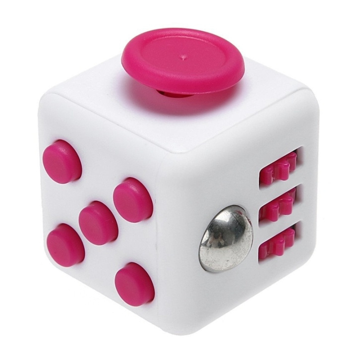 Fidget Cube, Vit/Rosa i gruppen LEKSAKER, BARN- & BABYPRODUKTER / Leksaker / Fidget Toys hos Teknikproffset Nordic AB (38-82246)