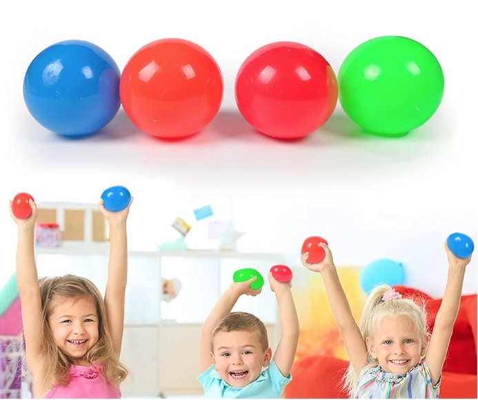 Sticky ball/Stressbollar 4 st i gruppen LEKSAKER, BARN- & BABYPRODUKTER / Leksaker / Fidget Toys hos TP E-commerce Nordic AB (38-82266)