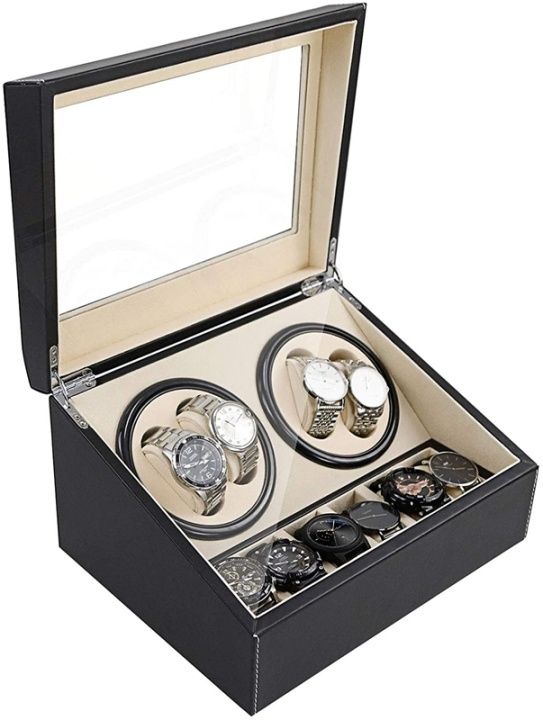 Watch winder/klocksnurra för flera klockor, Svart i gruppen HEM, HUSHÅLL & TRÄDGÅRD / Väggklockor & Räkneverk / Tillbehör hos TP E-commerce Nordic AB (38-82276)