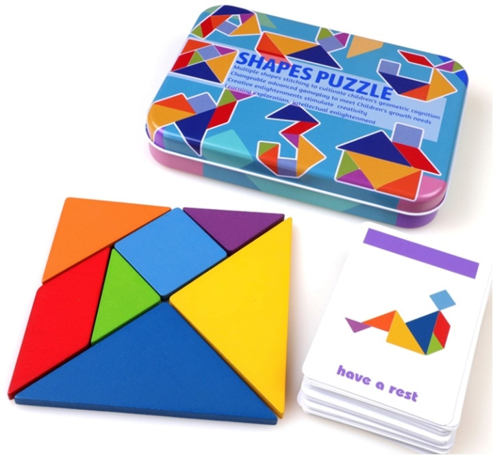 Tangram pussel i trä i gruppen LEKSAKER, BARN- & BABYPRODUKTER / Leksaker / Barnpussel hos TP E-commerce Nordic AB (38-82619)