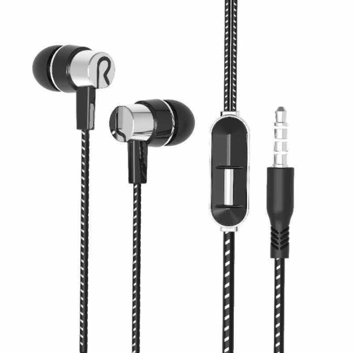 In-ear hörlur med mikrofon, Svart/Silver i gruppen HEMELEKTRONIK / Ljud & Bild / Hörlurar & Tillbehör / Hörlurar hos TP E-commerce Nordic AB (38-83000)