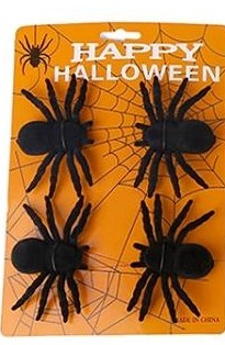 Läskig spindel med mjukt yttertyg, 11,5x7 cm, 4st i gruppen HEM, HUSHÅLL & TRÄDGÅRD / Inredning / Halloween-dekorationer hos TP E-commerce Nordic AB (38-83059)