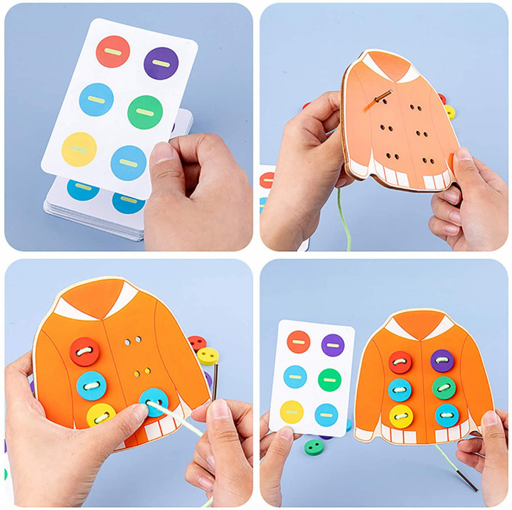 Trä knappar på tröja - utvecklande spel för småbarn i gruppen LEKSAKER, BARN- & BABYPRODUKTER / Leksaker / Pyssel hos TP E-commerce Nordic AB (38-83069)