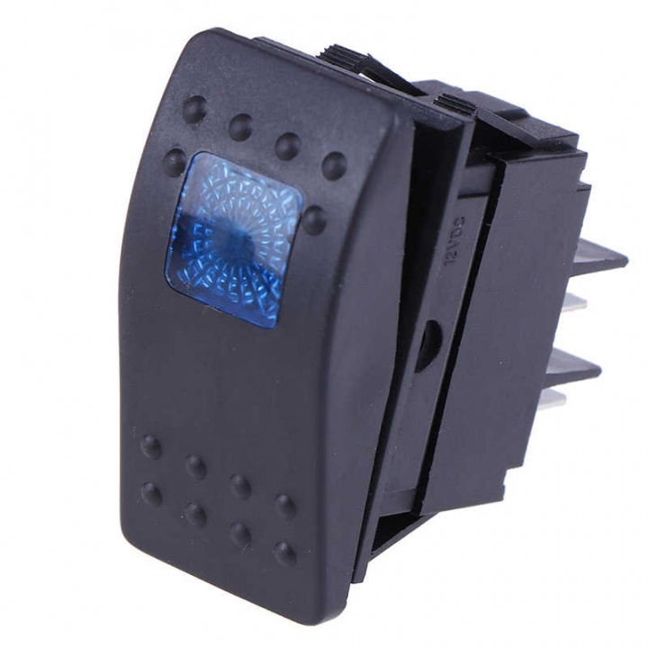 Vattentålig strömbrytare med LED-lampa 5-pin, Blå i gruppen BIL / Biltillbehör / 12 volts-tillbehör hos TP E-commerce Nordic AB (38-83088)