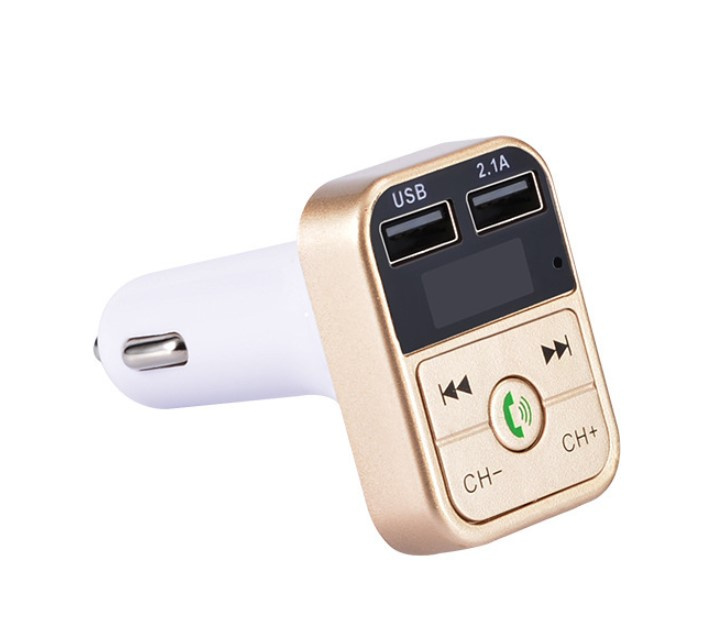 2-i-1 FM-Sändare med dubbla USB-uttag, display och knappar, Guld i gruppen BIL / Billjud & Multimedia / FM-sändare hos TP E-commerce Nordic AB (38-83315)