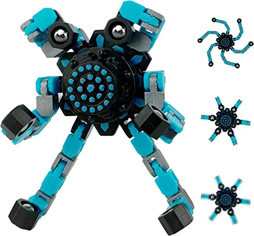 Fidget Spinner som kan förvandlas till en robotleksak (blå) i gruppen LEKSAKER, BARN- & BABYPRODUKTER / Leksaker / Fidget Toys hos TP E-commerce Nordic AB (38-83714)