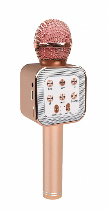 Karaoke-mikrofon med Bluetooth, Rosé-Guld i gruppen HEMELEKTRONIK / Ljud & Bild / Handhållna mikrofoner hos TP E-commerce Nordic AB (38-83817)