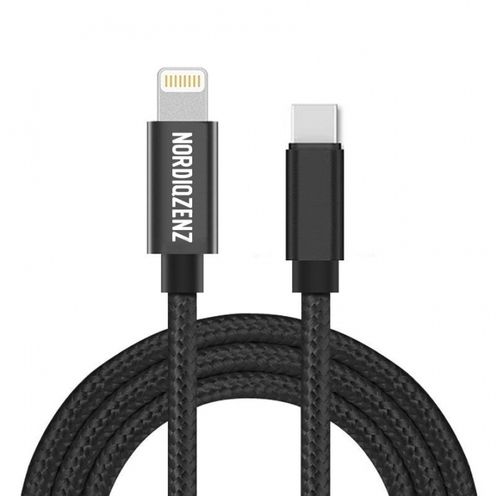 NORDIQZENZ USB-C till Lightning Textilkabel, 3m, Svart i gruppen SMARTPHONE & SURFPLATTOR / Laddare & Kablar / Kablar / Kablar Lightning hos TP E-commerce Nordic AB (38-84019)