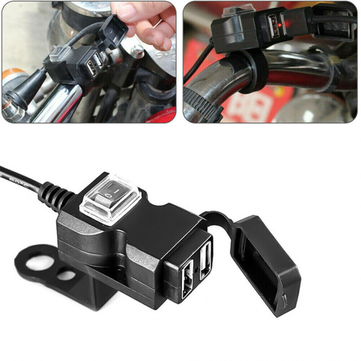 2xUSB laddare till motorcykel i gruppen BIL / MC hos TP E-commerce Nordic AB (38-84093)