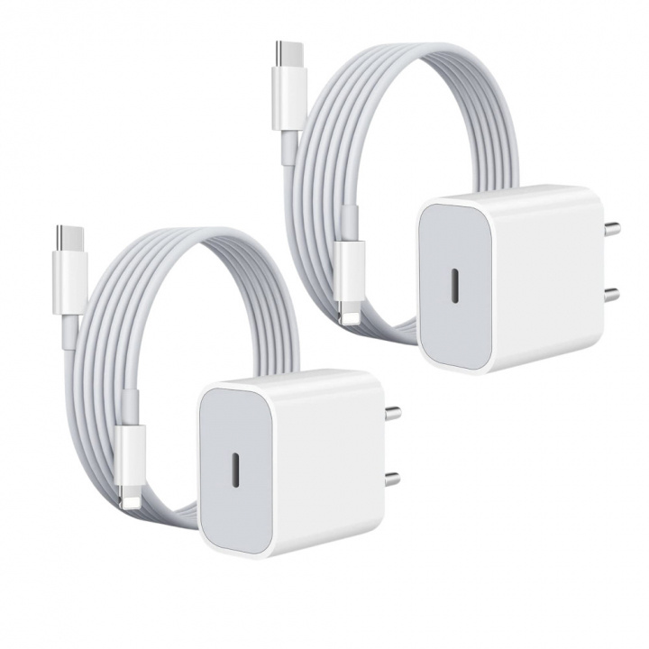 2-pack Laddare för iPhone 20W med USB-C till Lightning - Snabbladdare i gruppen SMARTPHONE & SURFPLATTOR / Laddare & Kablar / Väggladdare / Väggladdare Lightning hos TP E-commerce Nordic AB (38-84236)