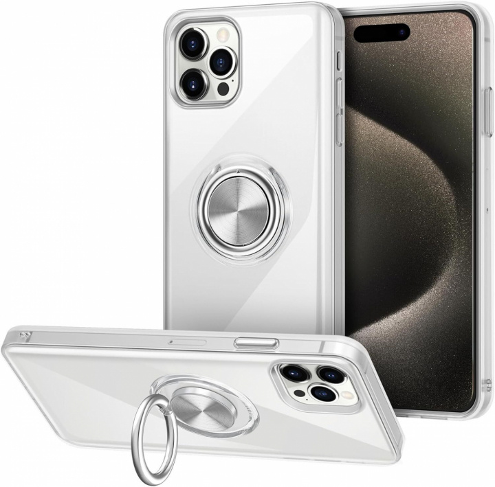 Transparent skal med ringhållare, iPhone 15 Pro Max i gruppen SMARTPHONE & SURFPLATTOR / Mobilskydd / Apple / iPhone 15 hos TP E-commerce Nordic AB (38-84265)