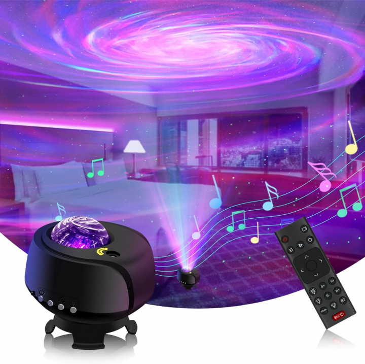 Galaxy Projector Fantasy Aurora - Stjärnprojektor med BT-Högtalare, Ljussensor och 360° Rotation i gruppen HEMELEKTRONIK / Belysning / Nattlampor hos TP E-commerce Nordic AB (38-84397)