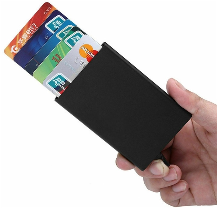 RFID Korthållare i Aluminium med Pop-up, Svart i gruppen SPORT, FRITID & HOBBY / Roliga prylar / Smarta saker hos TP E-commerce Nordic AB (38-84404)