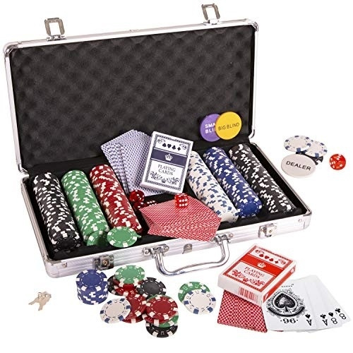 Pokerset med Väska och 300 spelmarker i gruppen LEKSAKER, BARN- & BABYPRODUKTER / Leksaker / Sällskapsspel / Familjespel hos Teknikproffset Nordic AB (38-84505)