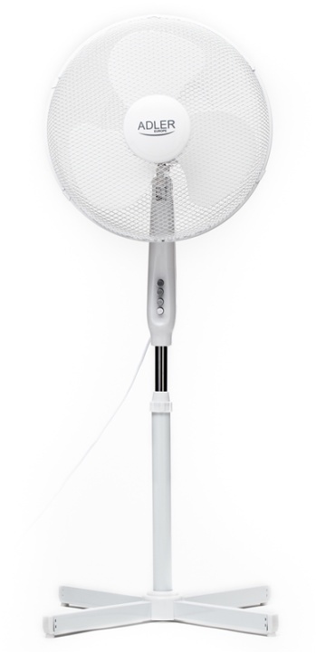 Adler AD 7305 stor golvfläkt, 90W, 40 cm, Vit i gruppen HEM, HUSHÅLL & TRÄDGÅRD / Fläktar & Klimatprodukter / Golvfläktar hos TP E-commerce Nordic AB (38-84698)