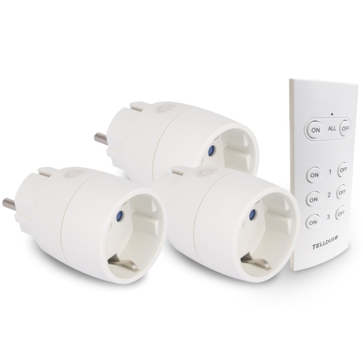 Telldus On/Off-uttag Slim 433 3-pack i gruppen HEM, HUSHÅLL & TRÄDGÅRD / Smarta hem / Smart plugs hos TP E-commerce Nordic AB (38-85053)