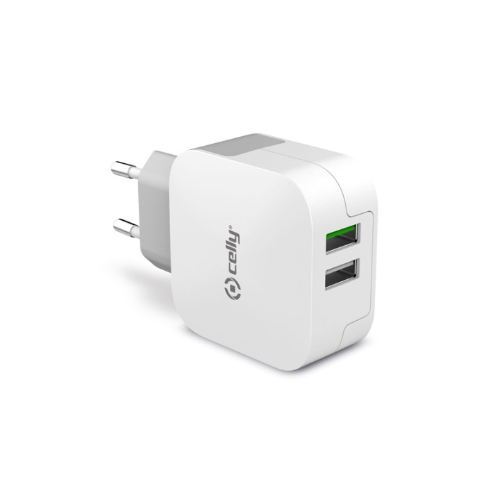 Celly USB-laddare 2xUSB 3,4A (17W) i gruppen SMARTPHONE & SURFPLATTOR / Laddare & Kablar / Adaptrar hos TP E-commerce Nordic AB (38-85665)