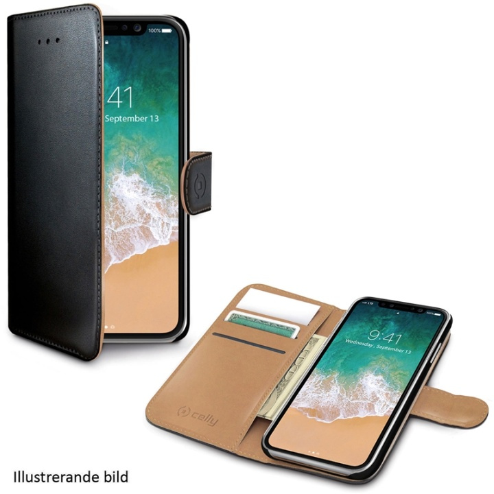 Celly Wallet Case iPhone 11 Svart i gruppen SMARTPHONE & SURFPLATTOR / Mobilskydd / Apple / iPhone 11 / Fodral hos TP E-commerce Nordic AB (38-85698)