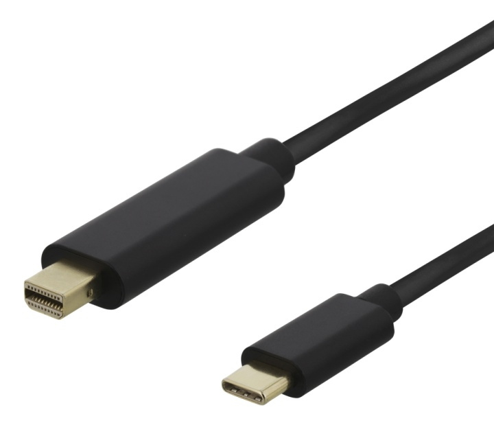 DELTACO USB-C - MiniDP kabel, 1m, 21,6 Gbit/s, 3840x2160 60Hz, svart i gruppen DATORER & KRINGUTRUSTNING / Datorkablar / DisplayPort / Kablar hos TP E-commerce Nordic AB (38-85715)