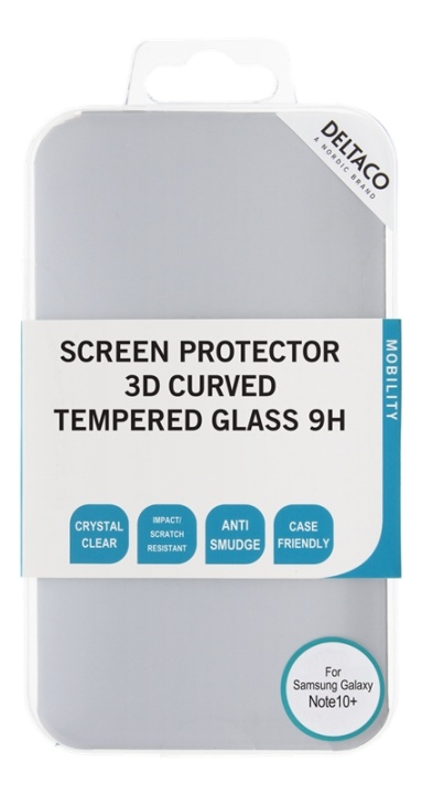 DELTACO screen protector Galaxy Note10+, 3D curved, fingerprint i gruppen SMARTPHONE & SURFPLATTOR / Mobilskydd / Samsung hos TP E-commerce Nordic AB (38-85735)