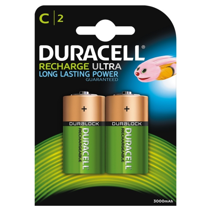 Duracell Recharge Ultra C 3000mAh Batteries, 2pk i gruppen HEMELEKTRONIK / Batterier & Laddare / Laddningsbara batterier / Övriga hos Teknikproffset Nordic AB (38-85777)