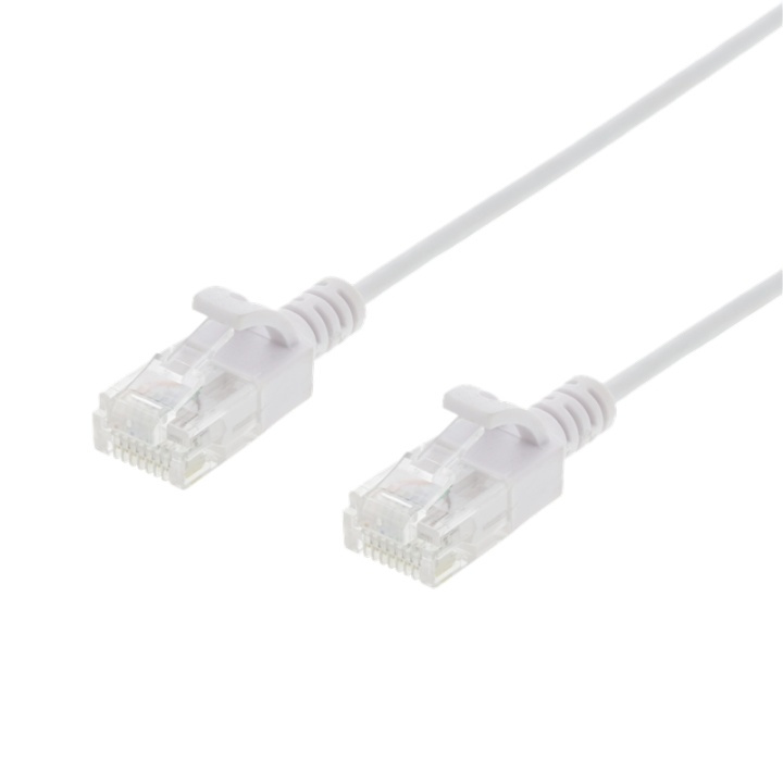 DELTACO Ultra Slim U/UTP Cat.6 patchkabel, 2.6mm, 0,5m, vit i gruppen DATORER & KRINGUTRUSTNING / Datorkablar / Nätverkskablar / Cat6 hos TP E-commerce Nordic AB (38-85849)