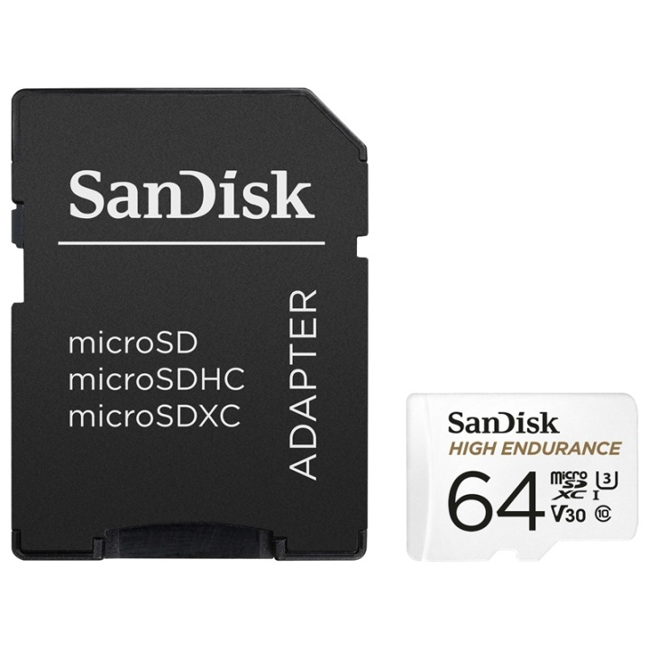 Sandisk Minneskort MicroSDXC 64GB För Bilkamera/Videmonitor med adapter i gruppen HEMELEKTRONIK / Lagringsmedia / Minneskort / Micro SD/HC/XC hos TP E-commerce Nordic AB (38-85907)