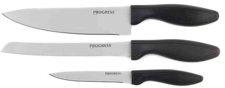 Progress Knivset med kockkniv, brödkniv och allround-kniv i gruppen HEM, HUSHÅLL & TRÄDGÅRD / Köksredskap / Köksknivar & Knivslipar hos TP E-commerce Nordic AB (38-85940)