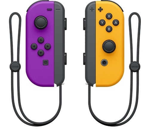 Nintendo Switch Joy-Con Pair, Neon Lila/Neon Orange i gruppen HEMELEKTRONIK / Spelkonsoler & Tillbehör / Nintendo Switch / Tillbehör hos TP E-commerce Nordic AB (38-86078)