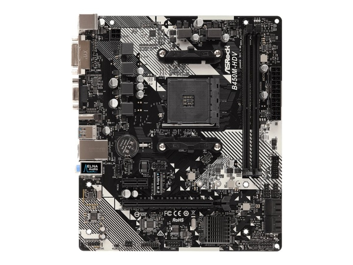 ASRock B450M-HDV R4.0 Micro-ATX AM4 AMD B450 i gruppen DATORER & KRINGUTRUSTNING / Datorkomponenter / Moderkort hos TP E-commerce Nordic AB (38-86216)