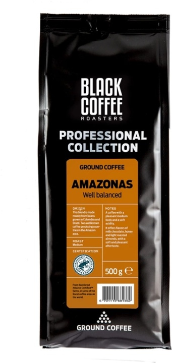 Black Coffee Roasters Malet kaffe - Amazonas 500G (OBS KORT DATUM) i gruppen Kampanjer / Fyndvaror hos Teknikproffset Nordic AB (38-86478D)